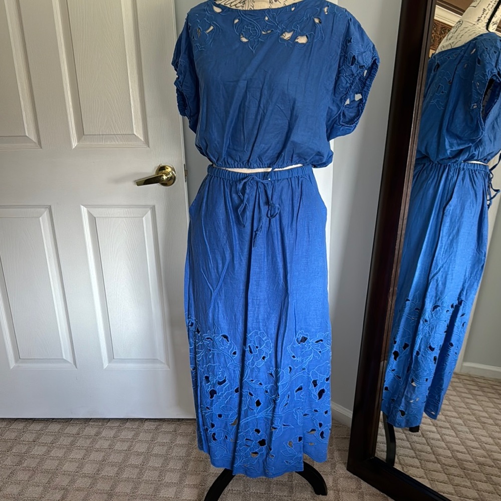 Blue Embroidered Dress